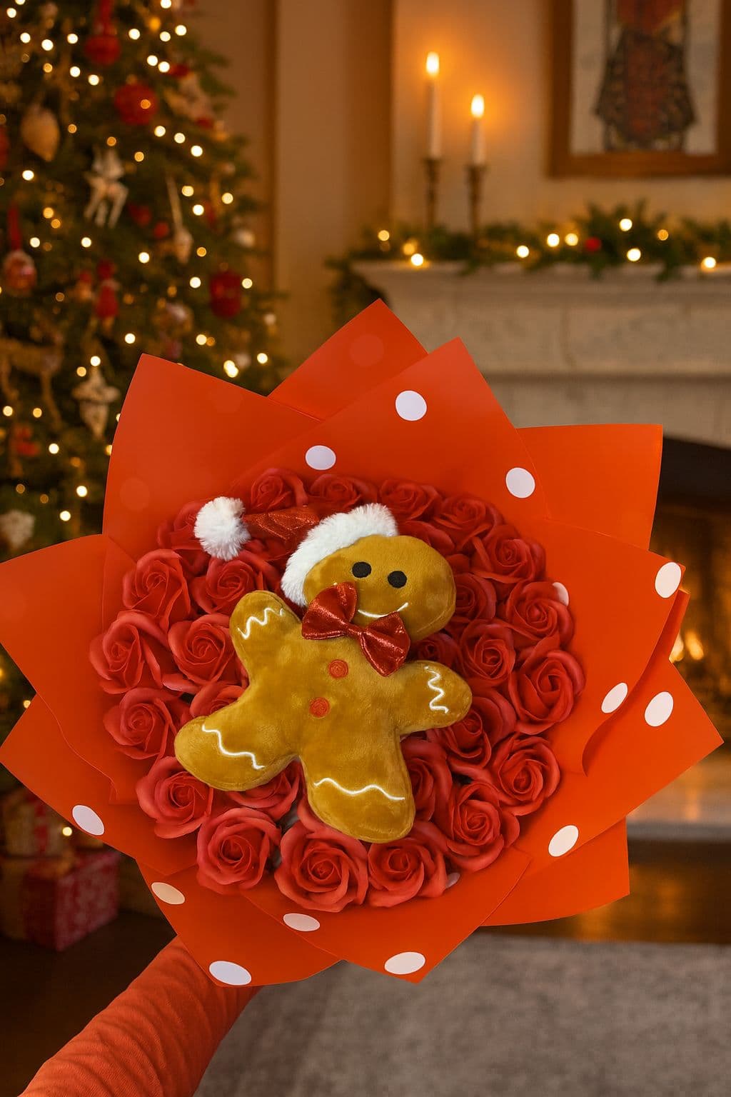 Buchet modern de trandafiri cu ambalaj personalizat